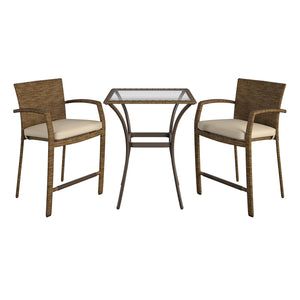 3 Piece High Top Bistro Set - Brown