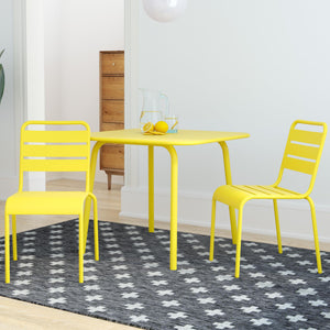 Novogratz June Square Dining Table - Yellow