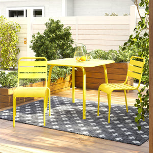 Novogratz June Square Dining Table - Yellow