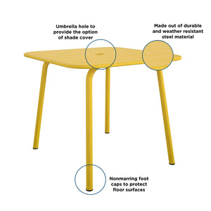 Novogratz June Square Dining Table - Yellow