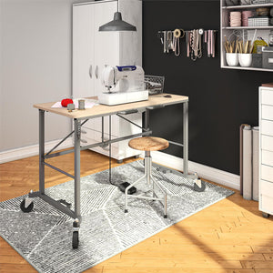 Smartfold Portable Folding Work desk with MDF Work Top - Tan