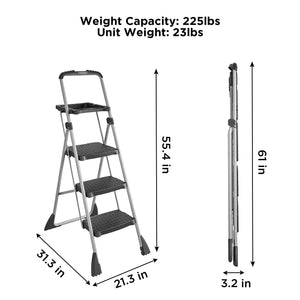 Three-Step Max Steel Work Platform - Platinum/Black - 1-Pack