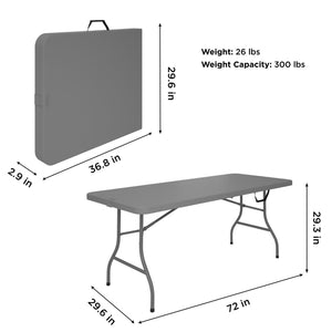 6' Signature Series Blow Mold Centerfold Table - Gray - 6’ FIH