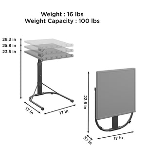 Adjustable Height Personal Folding Activity Table - Gray - 1-Pack